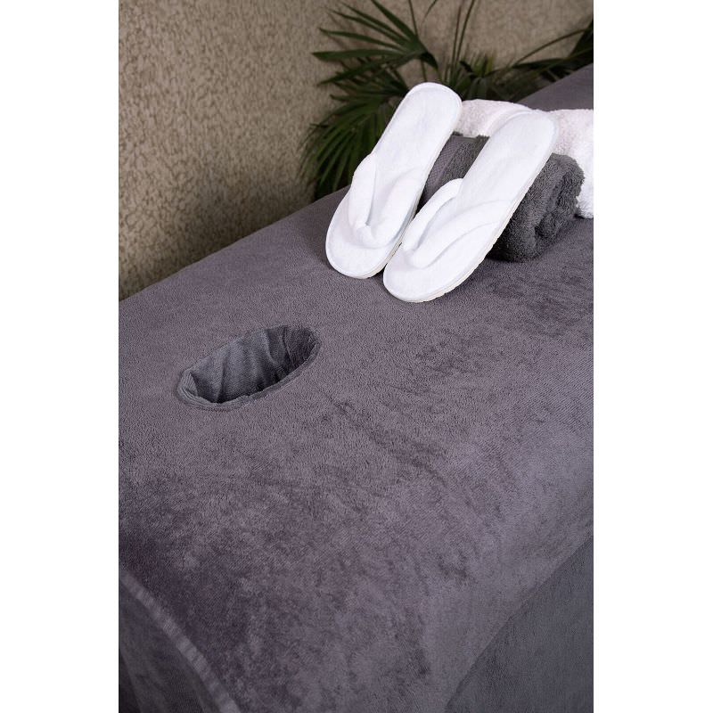 Drap housse avec trou pour le visage pour table de massage