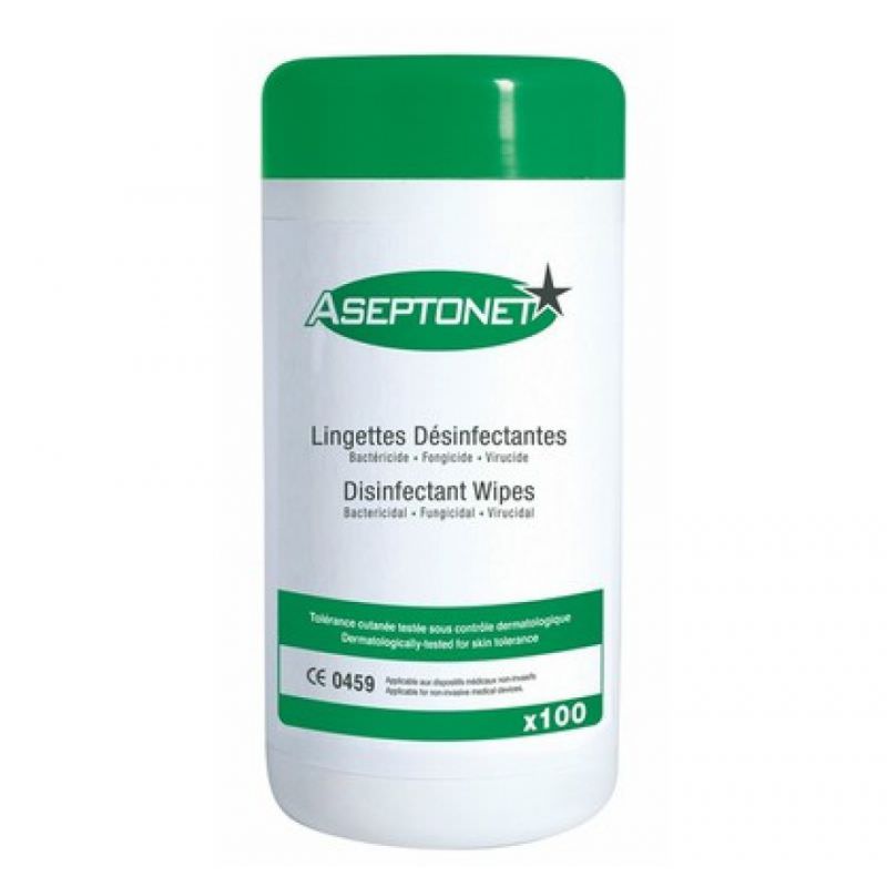 Lingettes désinfectantes Aseptoneten boite de 100 Lingettes désinfectantes Aseptoneten boite de 100