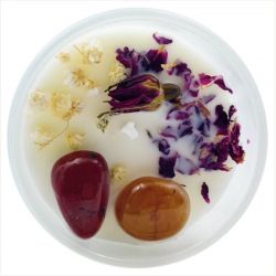 Bougie Senteur Cerise Noire - Cire de Soja & Pierres Semi-Précieuses | Parfum Fruité et Apaisant