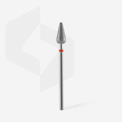 Embout ponçeuse diamant POIRE ARRONDIE ROUGE diam 5mm | 12 mm - STALEKS