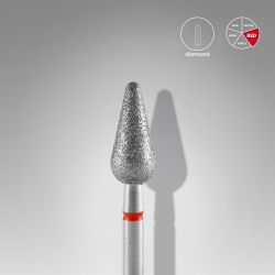 Embout ponçeuse diamant POIRE ARRONDIE ROUGE diam 5mm | 12 mm - STALEKS
