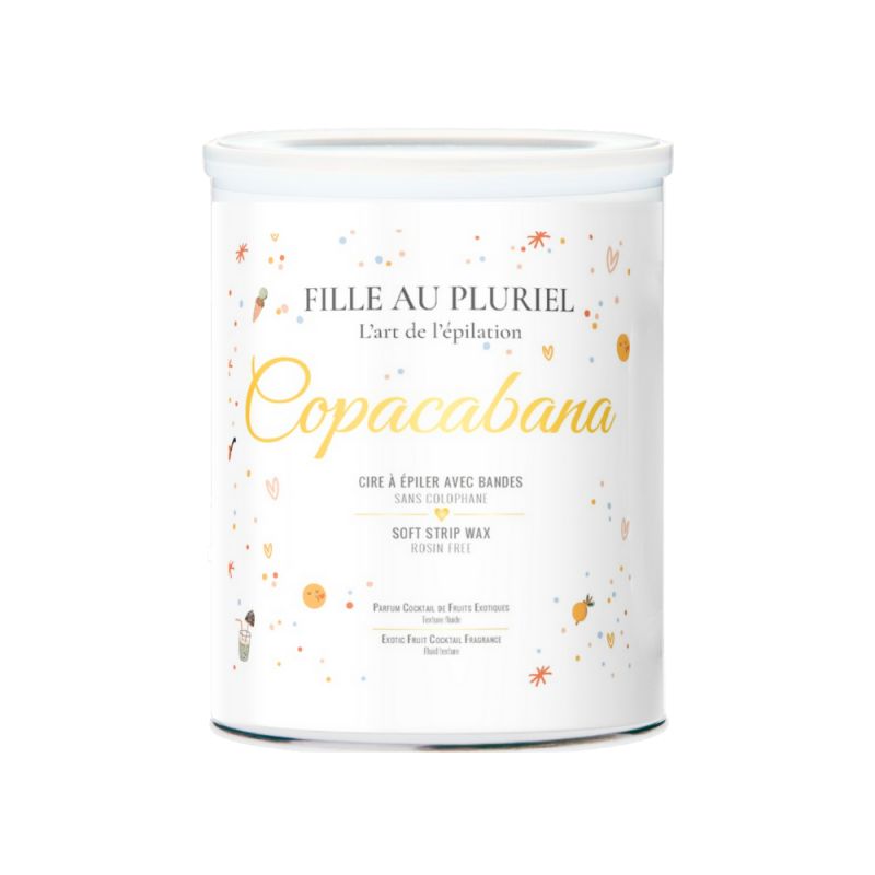 Pot de cire à épiler avec bandes COPACABANA 800g - FILLE AU PLURIEL