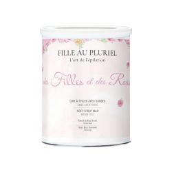 Pot de cire à épiler avec bandes DES FILLES & DES ROSES 800g  - FILLE AU PLURIEL