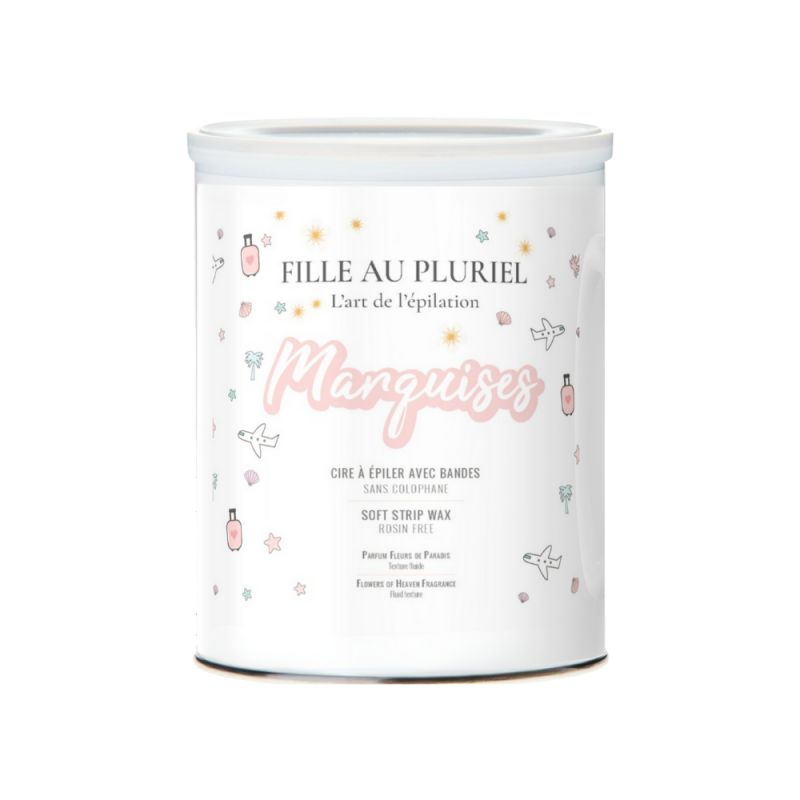 Pot de cire avec bandes MARQUISES 800g - FILLE AU PLURIEL