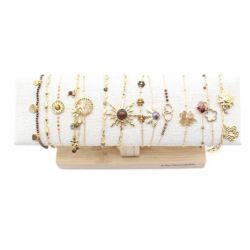 Présentoir en Bois +12 Bracelets - Coloris Marron