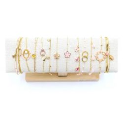 Présentoir en Bois +12 Bracelets - Coloris Rose