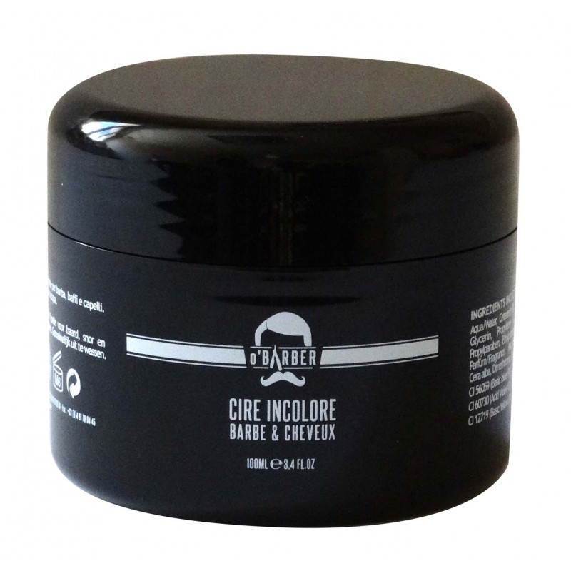 Cire incolore pour barbe et cheveux pot 100ml O'BARBER Cire incolore pour barbe et cheveux pot 100ml O'BARBER