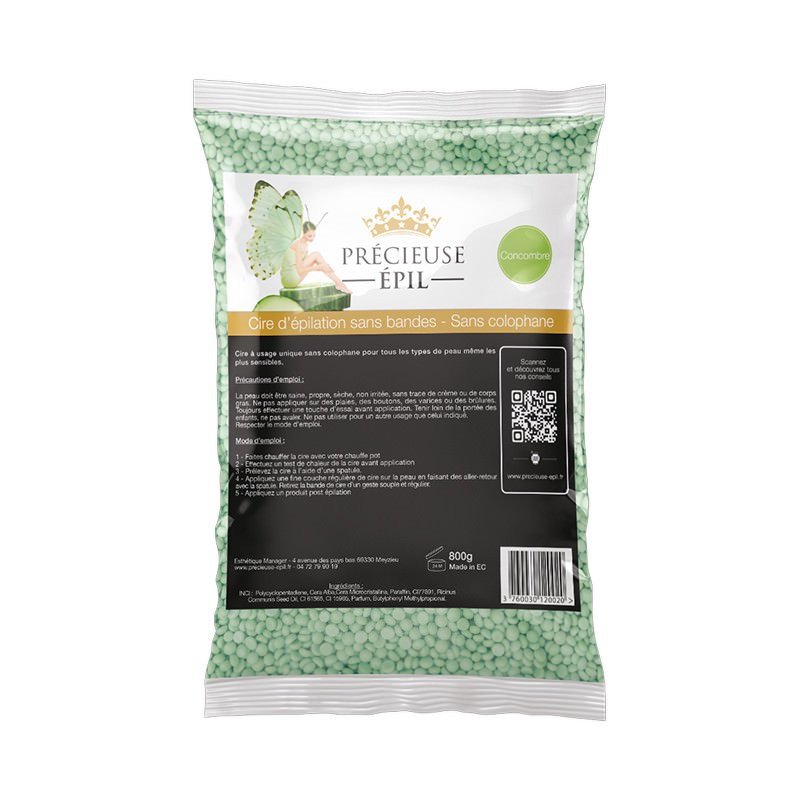 PRECIEUSE EPIL - Cire sans bande, sans colophane, Concombre - 800G PRECIEUSE EPIL - Cire sans bande, sans colophane, Concombre - 800G