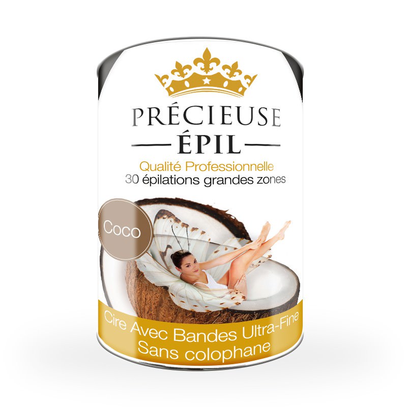 POT DE CIRE COCO PRECIEUSE EPIL AVEC BANDE 800g Sans colophane POT DE CIRE COCO PRECIEUSE EPIL AVEC BANDE 800g Sans colophane