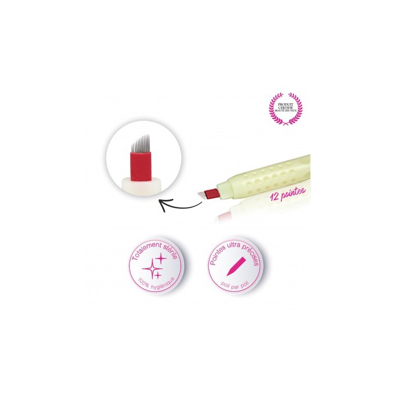 Stylo stérile jetable microblading / 12 pointes Unité 1 Stylo stérile jetable microblading / 12 pointes Unité 1