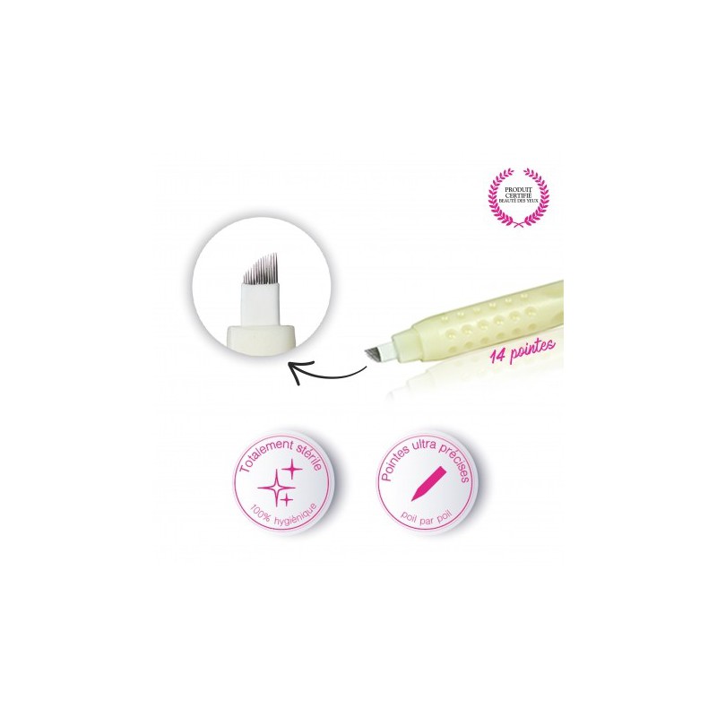 Stylo stérile jetable microblading / 14 pointes Unité 1 Stylo stérile jetable microblading / 14 pointes Unité 1