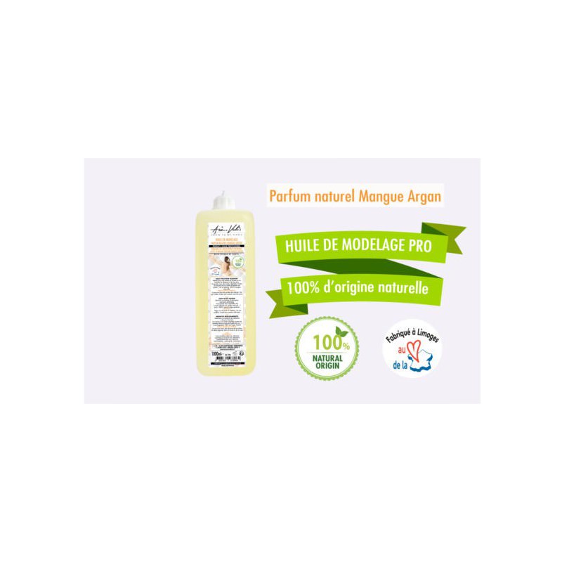 Huile de modelage MANGUE ARGAN 1l - ND Huile de modelage MANGUE ARGAN 1l - ND