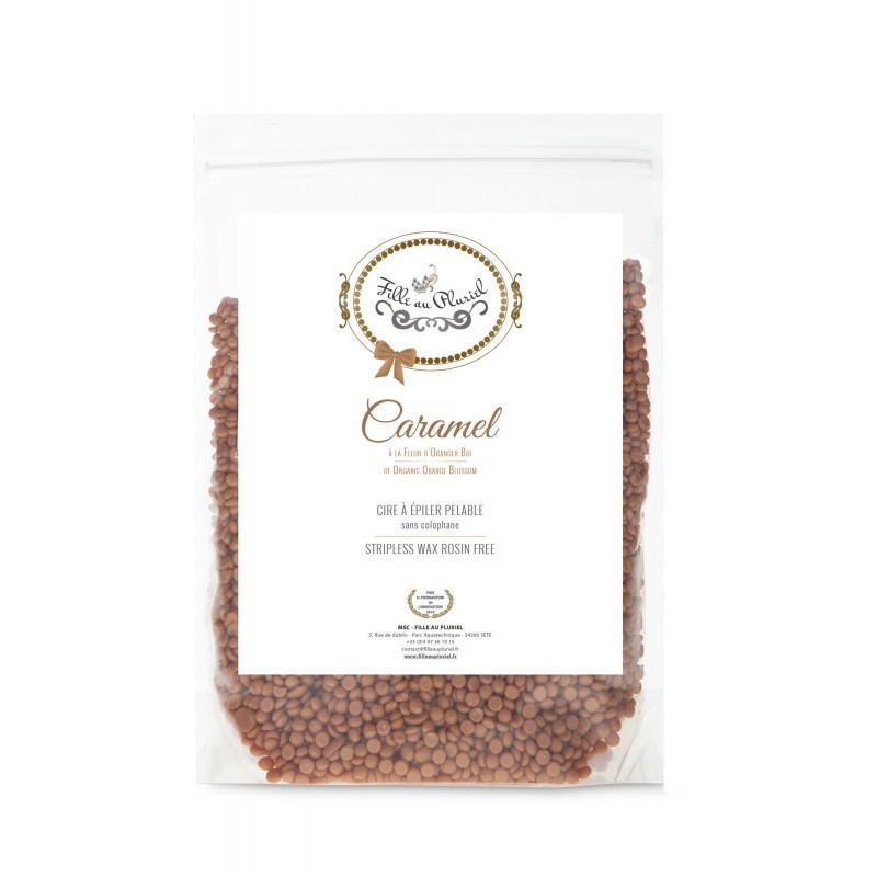 Cire à épiler sans bandes CARAMEL 800G - FILLE AU PLURIEL