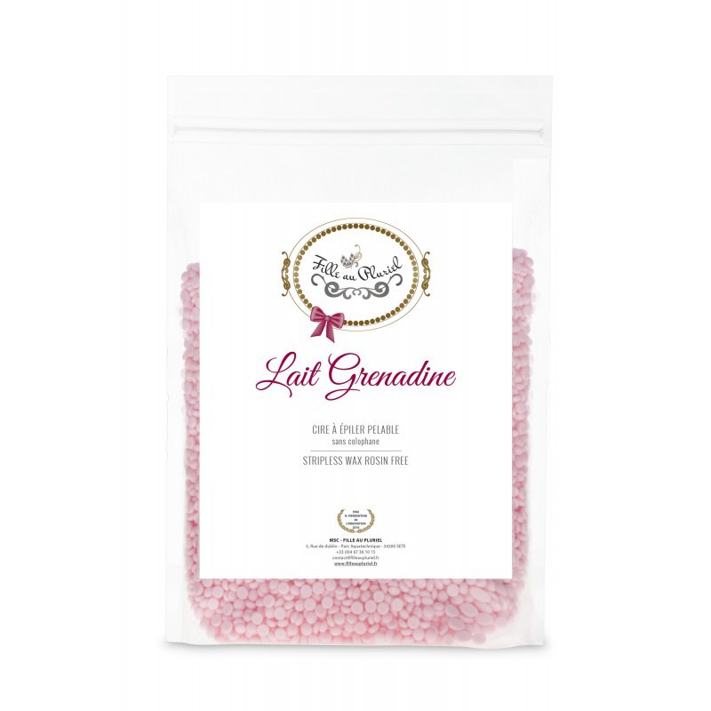Cire à épiler sans bandes LAIT GRENADINE 800G - FILLE AU PLURIEL